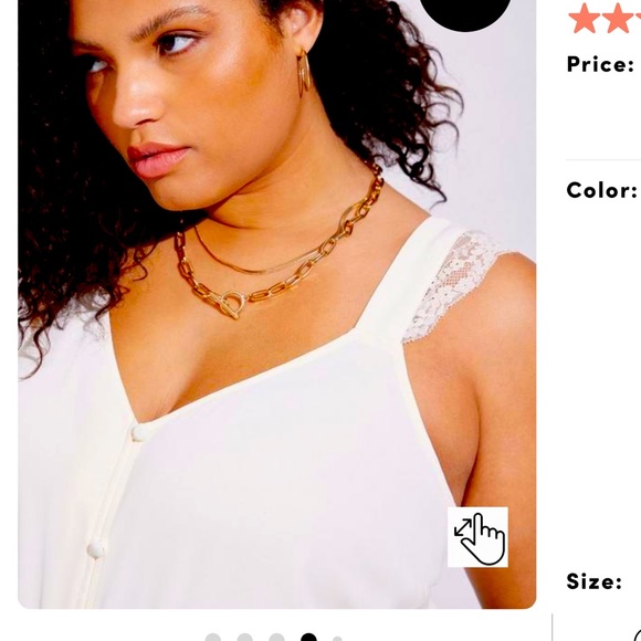 Studio Crepe de Chine Lace Trim Button Front Tank - Picture 1 of 4